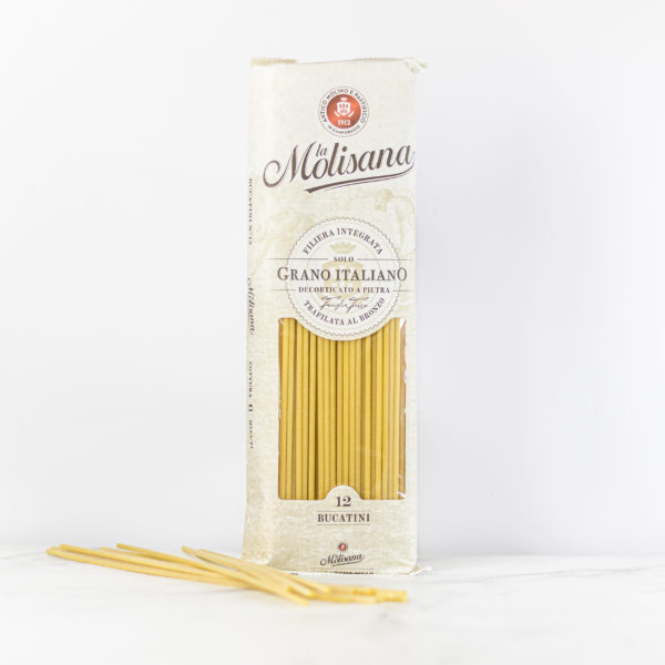 Paquet de 500g de Bucatini N°12 de La Molisana, les pâtes sèches disponibles sur My Little Italy.