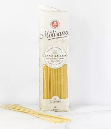 Paquet de 500g de Linguine N°6 de La Molisana, authentiques pâtes italiennes disponibles chez My Little Italy.