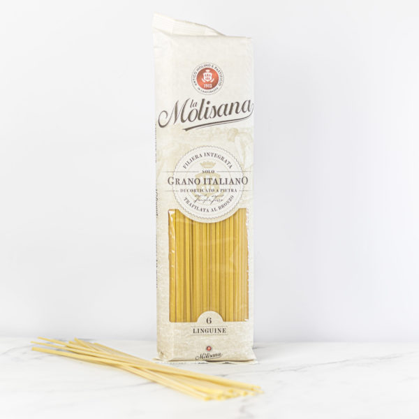 Paquet de 500g de Linguine N°6 de La Molisana, authentiques pâtes italiennes disponibles chez My Little Italy.