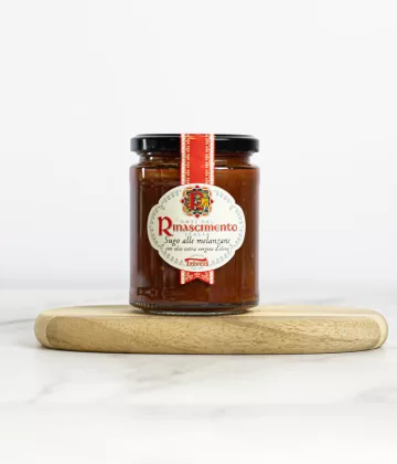 Glas Tomatensauce mit Auberginen 280g, die Quintessenz des Mittelmeers, von My Little Italy.