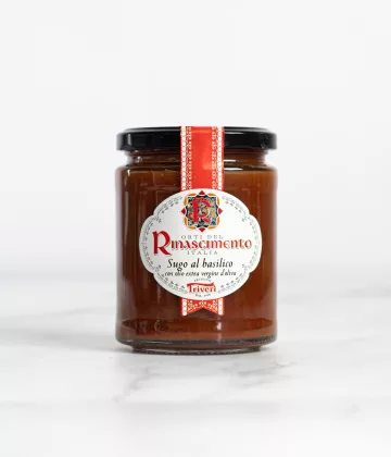 Pot de Sauce tomate au basilic de 280g, une fusion de douceur et de fraîcheur, par My Little Italy.