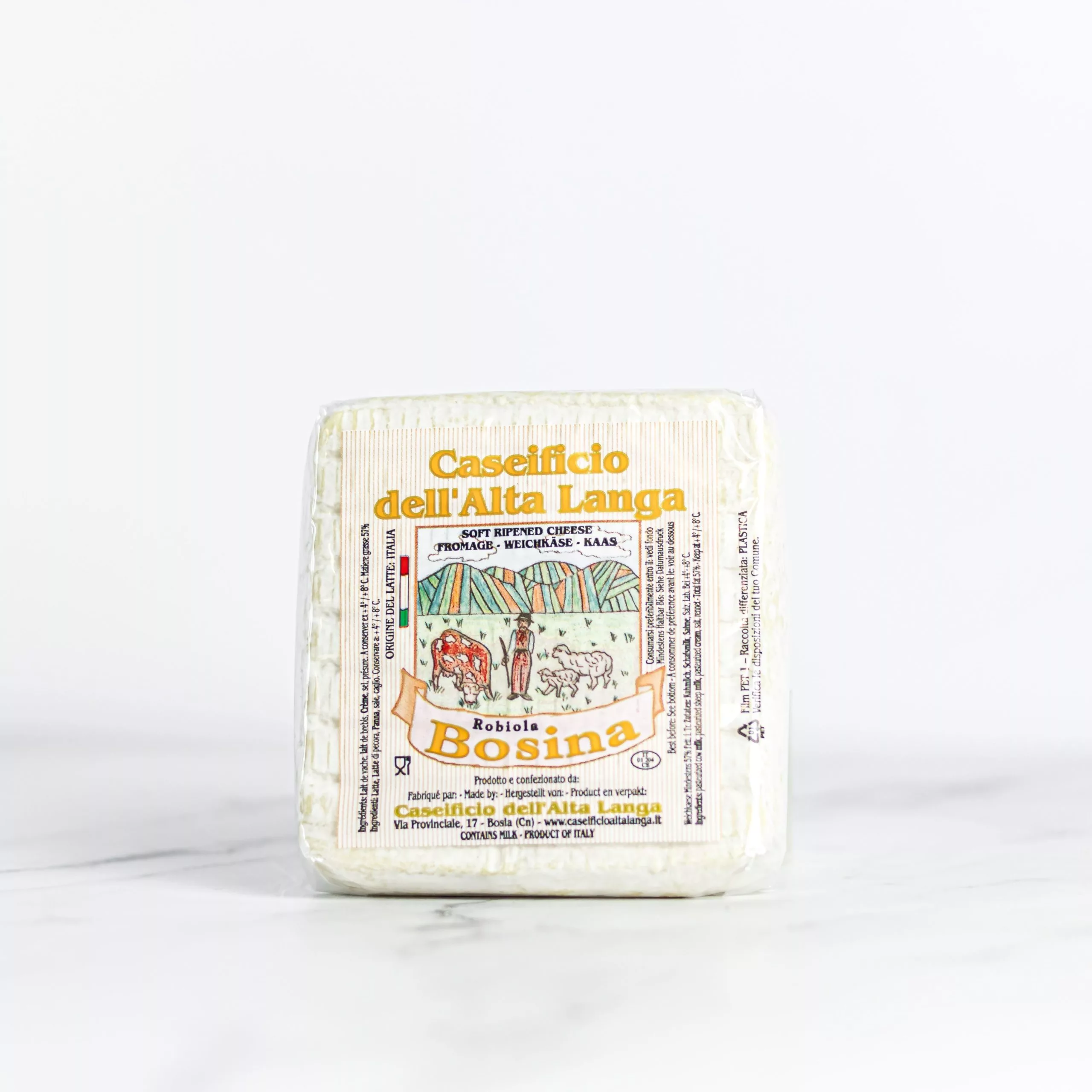 Tranche de Tomme du Pièmont, fromage aux trois laits du Piémont. My Little Italy