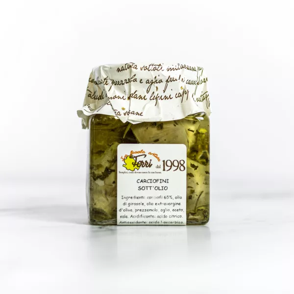 My Little ItalyVaso di carciofi grigliati sott&#039;olio, perfetto per aperitivi e piatti italiani, disponibile presso .
