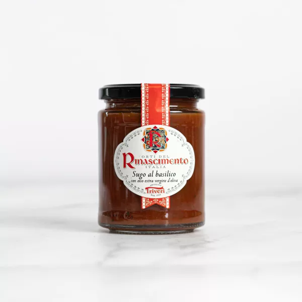 Glas Tomatensoße mit Basilikum (280 g), eine Fusion aus Süße und Frische, von My Little Italy.
