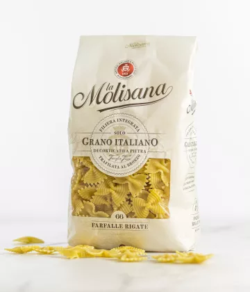500g Packung Farfalle Rigate N°66 von La Molisana, authentische italienische Pasta erhältlich auf My Little Italy.