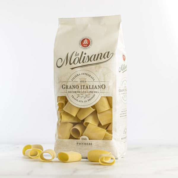 Confezione da 500 g di Paccheri N°316 de La Molisana, eccezionale pasta napoletana disponibile da My Little Italy.