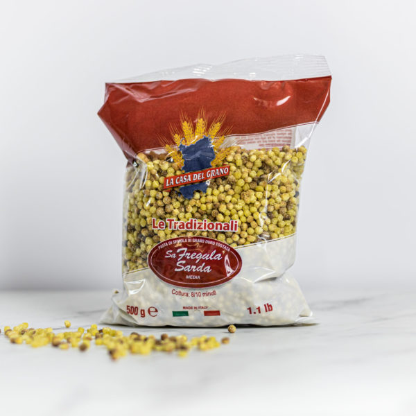 Paquet de 500g de Fregola Sarda de première qualité, le trésor culinaire de la Sardaigne, disponible sur My Little Italy.