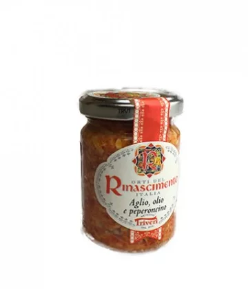 Bocal de 80g d'Ail, huile d'olive et piment - fusion méditerranéenne par My Little Italy.