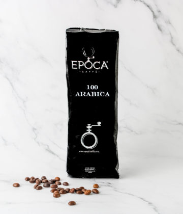 Grains de café Epoca Caffè 100 Arabica, torréfié en Italie, mélange d'arabica Salvador et Colombia, pour un expresso raffiné, disponible chez My Little Italy.