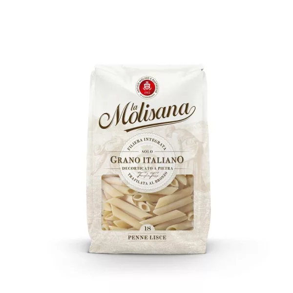 My Little ItalyConfezione da 500 g di Penne Lisce N°18 La Molisana, simbolo della tradizione pasticcera italiana, disponibile presso .