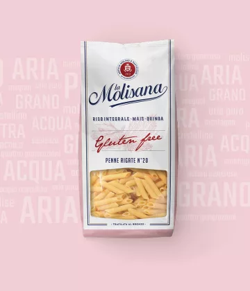 Penne Rigate N°20 glutenfree de La Molisana dans un paquet de 400g.