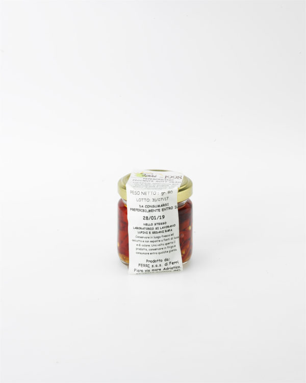 Piments sous-huile - 80g, disponible sur My Little Italy.