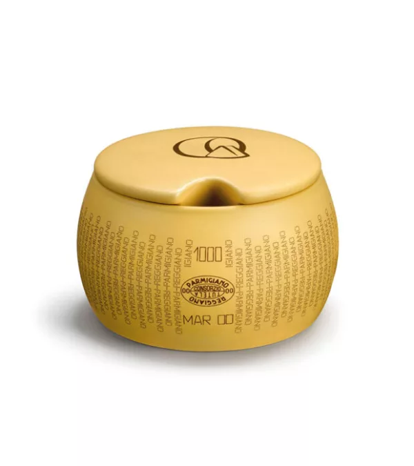 Pot à fromage en céramique stoneware, édition Parmigiano Reggiano, parfait pour servir et conserver le Parmesan râpé.