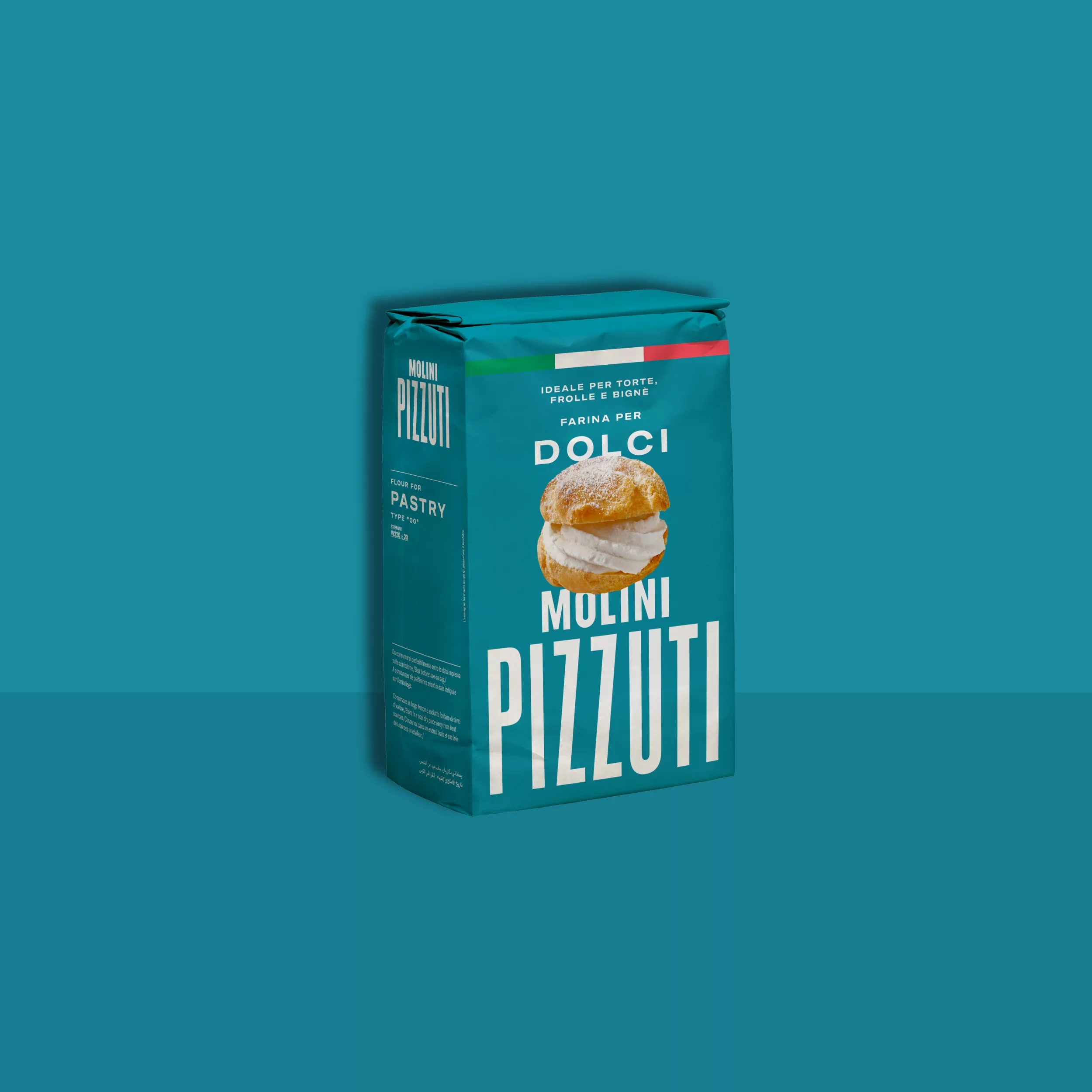 Sac de Farine pour pâtisserie Type "00" 100% italienne, 1kg, Molini Pizzuti, parfait pour biscuits et gâteaux.