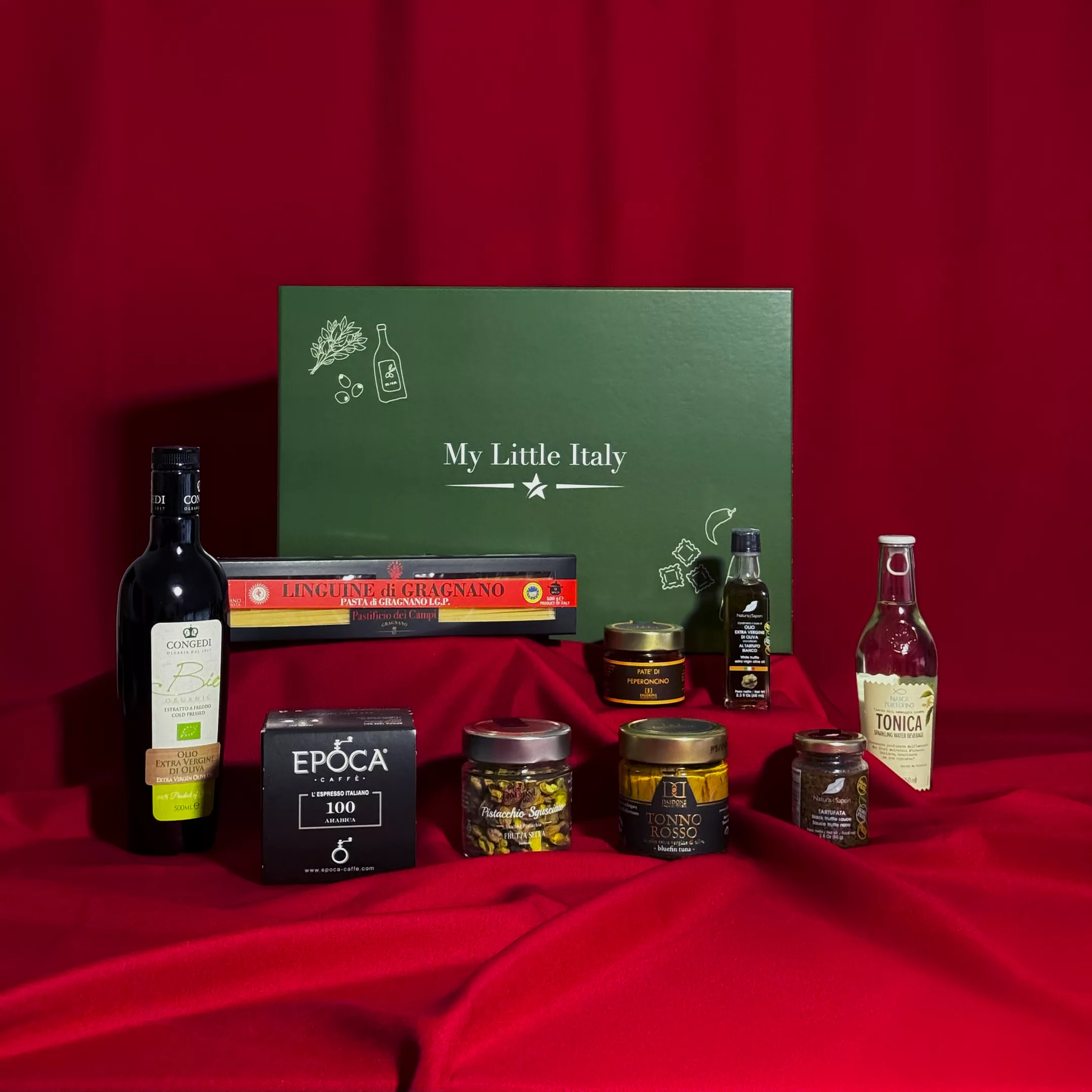 Coffret Cadeau Superiore Sans Alcool My Little Italy avec sa sélection premium de spécialités italiennes authentiques