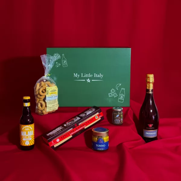 Coffret Cadeau Classico My Little Italy présentant ses spécialités gastronomiques et ses boissons sélectionnées
