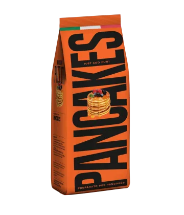 Confezione di mix per pancake Molini Pizzuti all'arancia con logo italiano