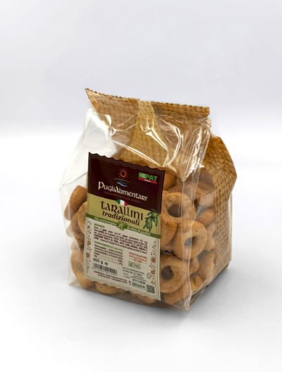 400 g di Tarallini semplici, i tradizionali biscotti da aperitivo pugliesi