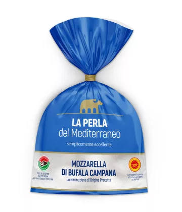 Mozzarella di Bufala Campana DOP en emballage de 2x125g, fromage frais italien certifié d'appellation d'origine protégée