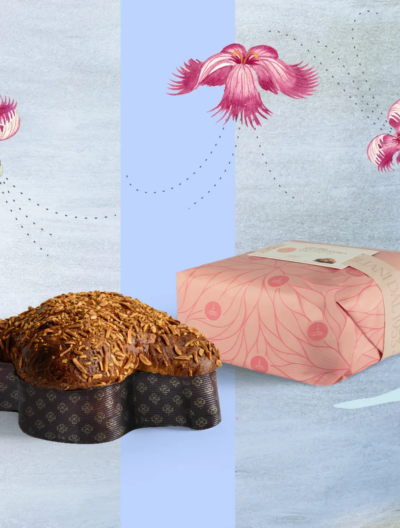 Colomba pasquale Oro Verde da 1 kg, realizzata a mano da Fiasconaro, presentata con il suo vasetto di pistacchi e un coltello per spalmarla.