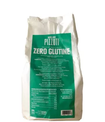 Sac de farine sans gluten Zero Glutine de Molini Pizzuti, préparation multiuso de 1kg pour les personnes intolérantes